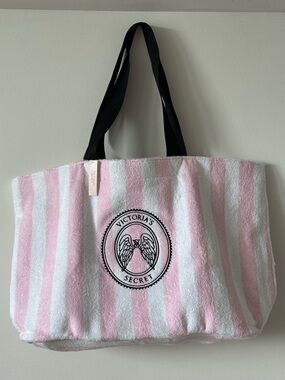 NWT Victoria's Secret Pink & White Striped Tote